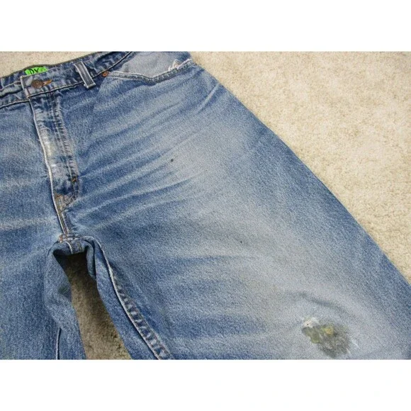 VINTAGE Levis Jeans 550 Relaxed Men 36x30 Blue Orange Tab Distressed Denim USA * - Picture 9 of 16